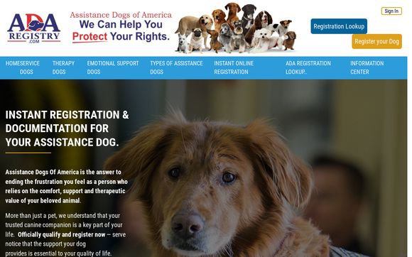 Ada Assistance Dog Registry Reviews 1 Review Of Adaregistry Com