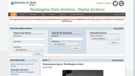 Washington State Archives, Digital Archives
